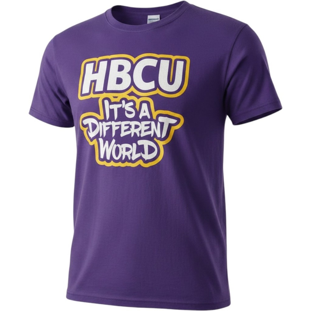 Gildan HBCU It's A Different World Purple Graphic T-Shirt Medium